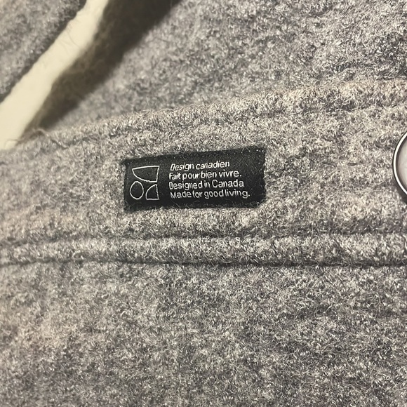 FRANK & OAK Button-down Wool-blend Shacket. Heathered Grey. Size Small. - Picture 8 of 9